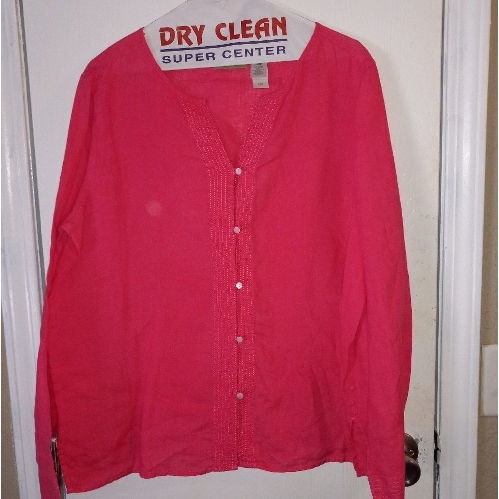 LIZ CLAIBORNE LIZWEAR LINEN BLOUSE